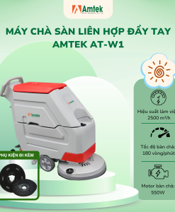 Máy chà sàn liên hợp đẩy tay , Điện áp 24V, Công suất 1050W, Model: AT-W1